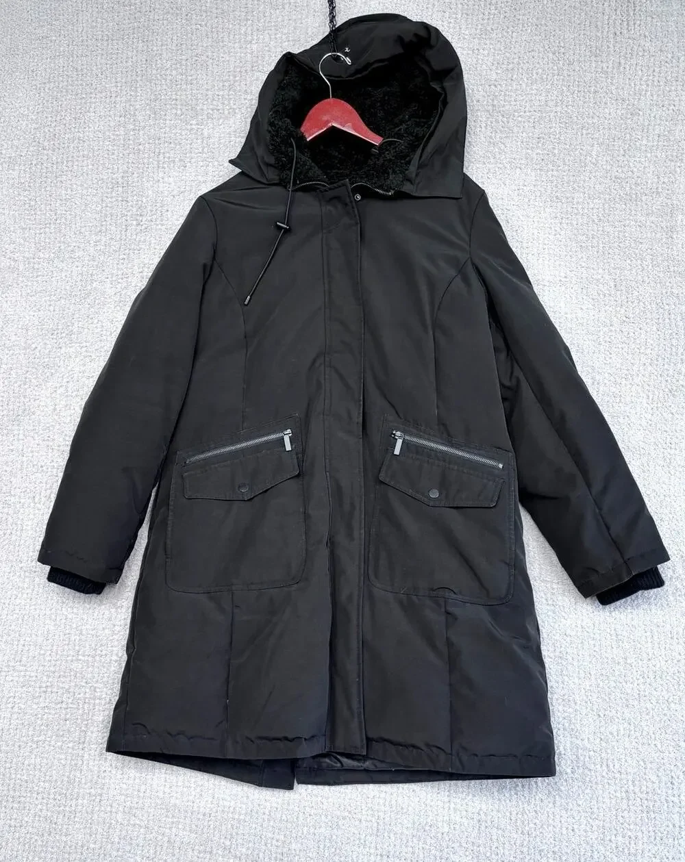 French Connection Women's Black Parka Coat Size XL #79606